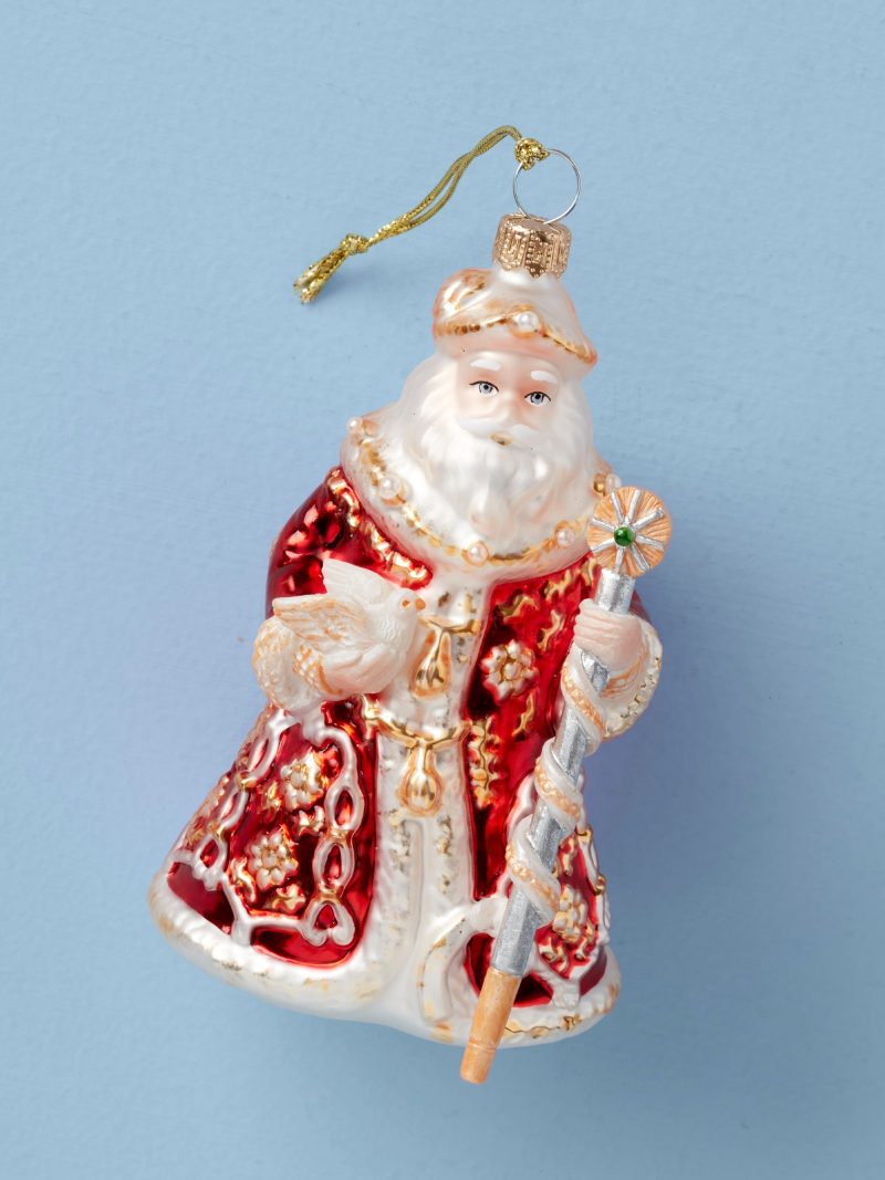 2025 Retro Blown Glass Santa Ornament