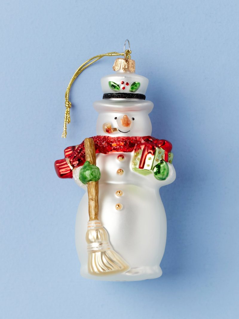 2025 Retro Blown Glass Snowman Ornament